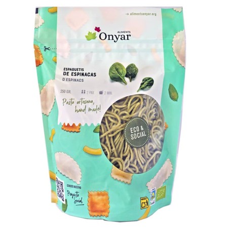 Espaguetis d'espinacs ecològics 250 g d'Onyar - Ecoalimentaria