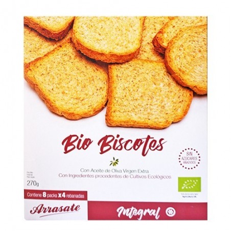 Biscotes integrales ecológicos 270 g de Arrasate - Ecoalimentaria