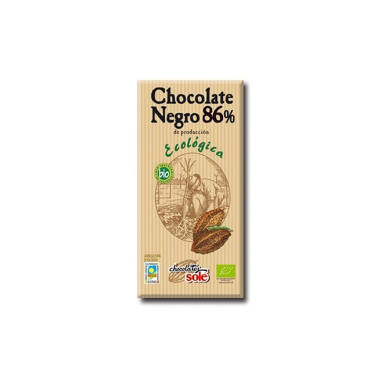 Chocolate negro 86% ecológico 100 g Chocolates Solé - Ecoalimentaria