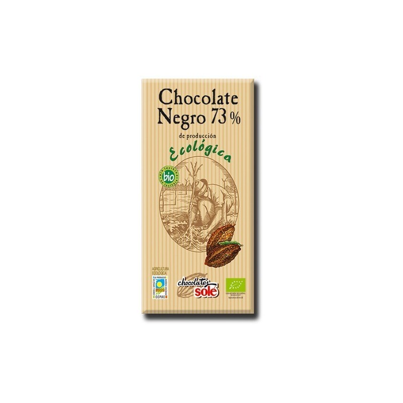 Xocolata negra 73% ecològica 100 g de Chocolates Solé - Ecoalimentaria