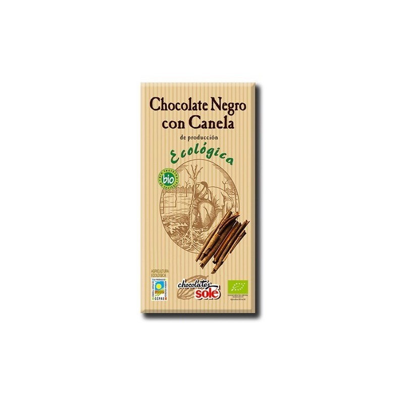 Xocolata negra amb canyella bio 100 g Chocolates Solé - Ecoalimentaria