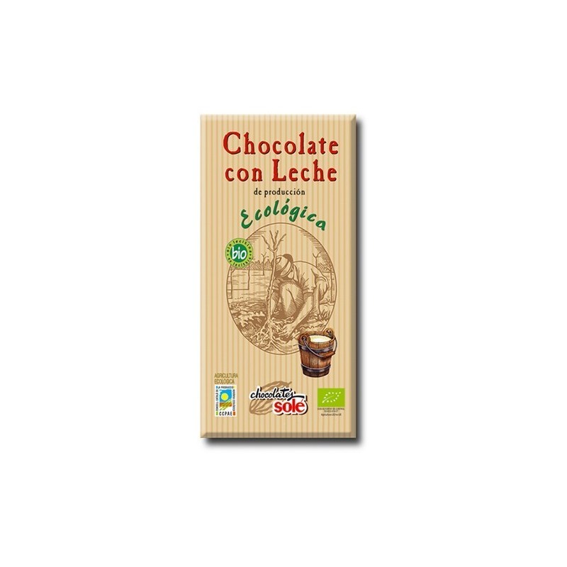 Xocolata amb llet ecològica 100 g de Chocolates Solé - Ecoalimentaria