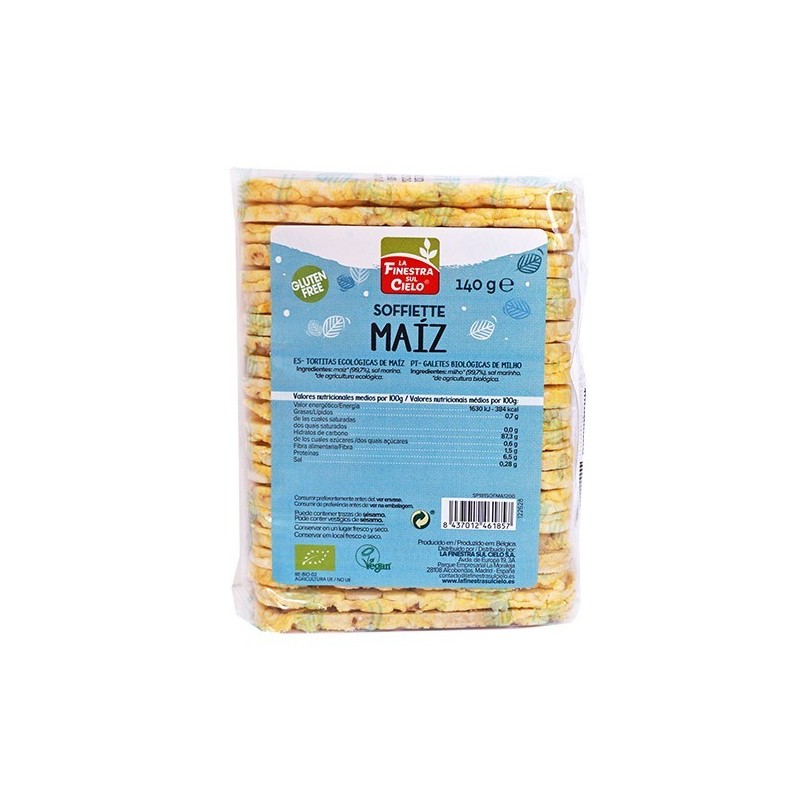 Tortitas de maíz bio 140 g de La Finestra sul Cielo - Ecoalimentaria