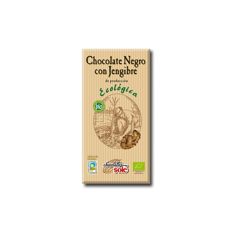 Chocolate negro con jengibre bio 100g Chocolates Solé - Ecoalimentaria