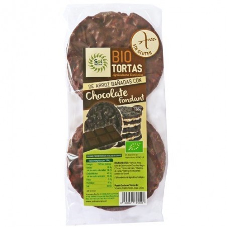 Coques d’arròs amb xocolata fondant bio Sol Natural - Ecoalimentaria