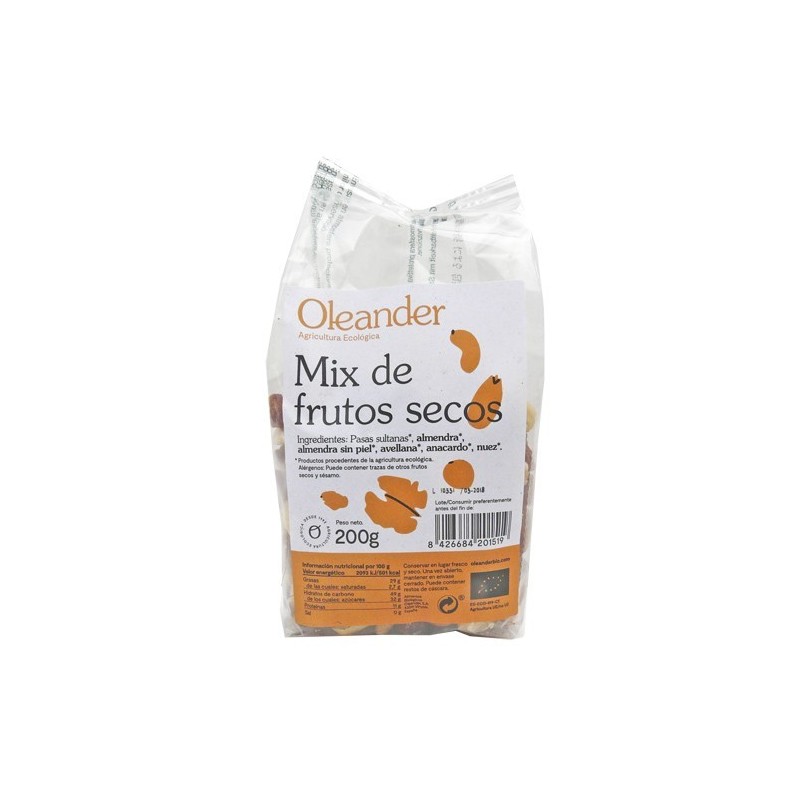 Mix de frutos secos ecológico 200 g de Oleander - Ecoalimentaria