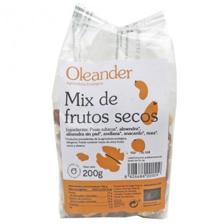 Mix de fruits secs ecològic 200 g d'Oleander - Ecoalimentaria