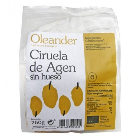 Pruna d'Agen sense os ecològica 250 g d'Oleander - Ecoalimentaria