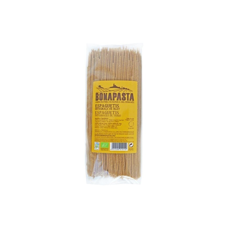Espaguetis integrals de blat bio 500 g de Bonapasta - Ecoalimentaria