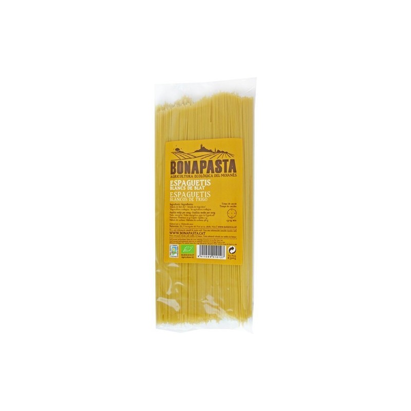 Espaguetis blancos de trigo bio 500 g de Bonapasta - Ecoalimentaria