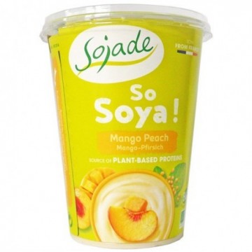 Iogurt soja mango i préssec ecològic 400 g de Sojade - Ecoalimentaria